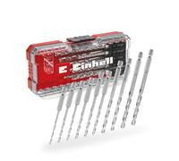 Set di punte da trapano in metallo originale Einhell S-CASE da 10 pezzi (in acciaio HSS 4241, codolo E 6,3, punta a spacco a 135°, spirale tipo N arrotolata, inclusa scatola di conservazione)