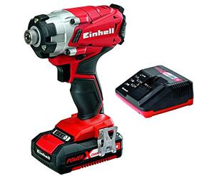 Einhell Set avvitatore a percussione a batteria TE-CI 18 Li Kit | PXC | 18 V | 140 Nm | Regolazione elettronica della velocità | Luce LED | in atteria e caricabatterie
