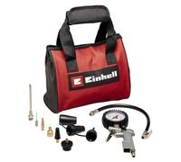 Einhell - Set di 10 pezzi per aria compressa con borsa (accessori per compressore, 1 ugello adattatore per pistola di scarico, 1 coltello per gonfiaggio, 8 adattatori per gonfiaggio, con custodia per