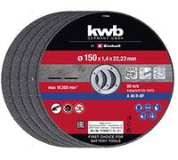 Einhell - Set di dischi da taglio sottili 150 x 1,4 mm (accessori per smerigliatrice angolare, 5 pezzi, Ø 150 x 1,4 x 22,23 mm, max. 10200 min-1, extra sottili per una piccola perdita di materiale)
