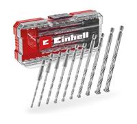 Set di punte per muratura originale Einhell S-CASE da 10 pezzi (secondo DIN 10083-2 in acciaio per utensili, gambo E 6,3, punta in metallo duro, mandrino a rullini, inclusa scatola di custodia)