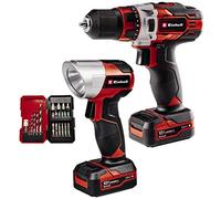 Einhell Set trapano avvitatore a batteria TE-CD 12/1 Li +22+CL | Li-Ion | 12 V | 30 Nm | 2 velocità | 2 batterie da 2,0 Ah e caricabatterie | Set di 22 punte e inserti | Torcia a batteria