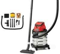 einhell TC-VC 18/20 Li S - 'senza cavo, Solo Aspiratutto a Batteria, Bidone in Acciaio, 20 L, 18 V, Rosso, Grigio