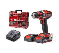 Einhell Il Set Trapano a Batteria TE-CD 18/40 Li +69 Power X-Change (Li-Ion, 18 V, 2 Velocità, 40 Nm, incl. 2 pz. Batterie + Caricabatterie, Custodia + 69 pz. Accessori)