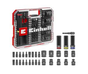Einhell XL-CASE 32 pezzi set di bussole Impact e inserti per auto | Inserti impatto | bussole | bussole dadi ruota con protezione cerchio | adattatore bussole | adattatore inserti