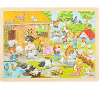 Einlegepuzzle Streichelzoo: 40 x 30 x 0,8 cm, Holz, 48 Teile, per Stück