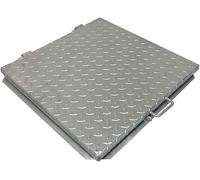 EINSIDE Coperchio cisterna, Chiusino per cisterna zincato bugnato, Tombino zincato per ispezione, 120 x 120 cm