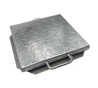 EINSIDE Coperchio cisterna, Chiusino per cisterna zincato bugnato, Tombino zincato per ispezione, 30 x 30 cm