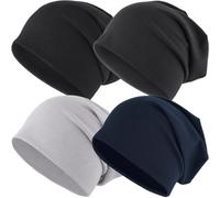 EINSKEY Berretto slouch Beanie: morbido berretto in cotone sottile da donna e uomo, in jersey traspirante, berretto lungo elastico per tutte le stagioni, ideale per chemioterapia, Multicolore S