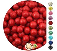 EinsSein 0,35kg Palline di cioccolato con nocciole e cioccolato fondente e bianco rosso lucido | confetti mandorla matrimonio laurea cioccolato nascita bimbo colorati bambina | confettata kit