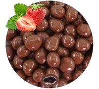 EinsSein 0,4kg Fragole al cioccolato | fragole candite con cioccolato al latte | Altervativo per fragole liofilizzate con cioccolato e mega deliziose | fragole ricoperte di cioccolato frutti di