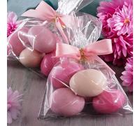 EinsSein 10 pz. bomboniere matrimonio, bomboniere battesimo, bomboniere baby shower con mandorle di cioccolato già ripiene rosa Confetti alla Mandorla riepieno di Cioccolato Comunione Cresima