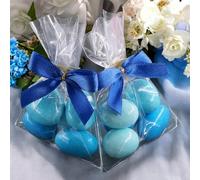 EinsSein 10 pz. bomboniere matrimonio, bomboniere battesimo, bomboniere baby shower con mandorle di cioccolato già ripiene azzurro Confetti alla Mandorla riepieno di Cioccolato Comunione Cresima