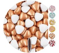 EinsSein 1kg Confetti di Cuore al cioccolato Mix mezzo bianco-bronzo perla cuoricini matrimonio natale confettata confetto battesimo comunione cresima nascita confettis alla laurea decorazioni bimba