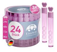 EinsSein 24x Bolle di sapone matrimonio Vetro d’amore rosa wedding bubbles sposi nozze festa compleanno battesimo decorazioni tavolo regalo