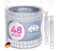 EinsSein 48x Bolle di sapone matrimonio cuore Vetro Box bianco Wedding Bubbles per sposi feste compleanno battesimo comunione decorazioni nozze party accessori regalo bomboniere