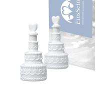 EinsSein 48x Bolle di sapone matrimonio Torta Box bianco wedding bubbles sposi nozze festa compleanno battesimo decorazioni tavolo regalo
