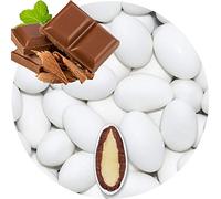 EinsSein Confetti di Cioccolato al Latte bianco 1kg Ripieni con Mandorle | 160 pezzo per Confettata per Matrimonio Battesimo Comunione Cresima e Laurea Confettata | Decorazioni Bomboniere