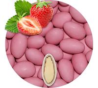 EinsSein Confetti di Cioccolato Fragola rosa 1kg Ripieni con Mandorle | 160 pezzo per Confettata per Matrimonio Battesimo Comunione Cresima e Laurea Confettata | Decorazioni Bomboniere
