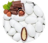 EinsSein Confetti di Cioccolato Torrone bianco 500g Ripieni con Mandorle | 80 pezzo per Matrimonio Battesimo Comunione Cresima e Laurea Confettata | Decorazioni Bomboniere