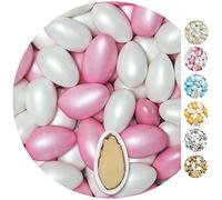 EinsSein Confetti di Mandorla Matrimonio Conchiglia bianco-rosa perla 1kg | 250 pezzzo Confettata per Comunione Battesimo Cresima Nascita e Laurea | Decorazioni Bomboniere per Bimba Cuoricini