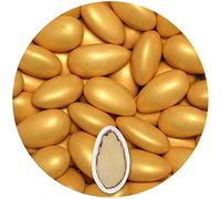 EinsSein Confetti di Mandorla Matrimonio Nobile Oro 500g | 125 pezzzo Confettata per Battesimo Comunione Cresima Nascita e Laurea | Decorazioni Bomboniere per Bimba Cuoricini