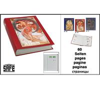 Francobolli Classificatore Retrò Rosso 60 Bianco Pagine + Cassetta Safe