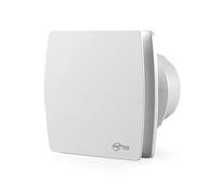 EINTTAX Ventilatore silenzioso da bagno, 100 mm, bianco, quadrato, 95 m³/h, ventilatore di ventilazione da parete/finestra, per cucina, bagno, WC, 12 W, 34 dB, impermeabile IPX4 (senza timer)