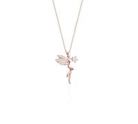 Einzelstück Collana con ciondolo a forma di fata, in argento Sterling 925, da donna, in argento, con angelo, elfo, idea regalo per ragazze, oro 14 carati e oro rosa, Filigran, Argento sterling