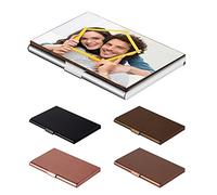 EinzigGeschenk Porta carte di credito in acciaio inox personalizzabile, porta biglietti da visita, può contenere fino a 20 carte, design super sottile, amici, famiglia, clienti, dipendenti e
