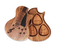 EinzigGeschenk Set di 3 plettri personalizzati con incisione nome e testo, ideale per la festa del papà, compleanni, Natale e amanti della musica, marrone, Stile 1