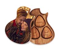 EinzigGeschenk Set di 3 plettri personalizzati con incisione nome e testo, ideale per la festa del papà, compleanni, Natale e amanti della musica, marrone, Foto stile