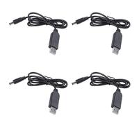 Eioeeklop 4X 5V A DC 12V 2.1mm x 5.5mm Convertitore di Modulo DC Barrel Connettore Jack Spina del di Alimentazione, da USB A DC -1M