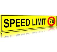 Eiojdriil Speed Limit 70 Targa in alluminio divertente vintage sottile cartello stradale 40 x 10 cm decorazione artistica da parete per casa fattoria garage uomo grotta regali