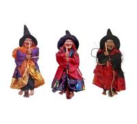 EIOLWJIEO 3x bambole della strega di Halloween facili da appendere, realistiche e durevoli, da appendere, con di strega dell'orrore, statuetta di plastica della strega