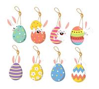 EIOLWJIEO Cartelli decorativi creativi e novità pasquali da appendere e uova di qualità per decorazioni per la casa, l'ufficio, il bar, le festività, uova da appendere, artigianato fai te,