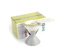 EIOLWJIEO Confezione da 4 imbuti da Cucina plastica Cibo Cereali Imbuto Fluido Lavabile erogazione residui Cottura Cottura Filtro Gadget, Beige