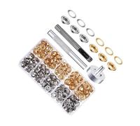 EIOLWJIEO Occhiello per tessuto telone, pelle, artigianato, 100 set, kit occhielli, regalo per gli amanti del fai da te, include strumenti utili, strumento per l'impostazione degli