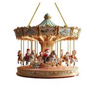 EIOLWJIEO Ornamenti natalizi per la casa Decorazione durevole del carosello Decorazioni natalizie Giostra natalizia in acrilico e caminetti, digitare+2