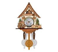 EIOLWJIEO Orologio a Campana con Ora degli Uccelli di Facile Lettura, melodioso promemoria del Tempo, Orologio a cucù Tradizionale in Legno, Stile Chalet della Foresta Nera, CM005