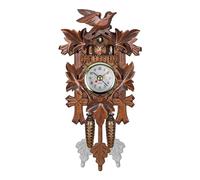 EIOLWJIEO Orologio a Campana con Ora degli Uccelli di Facile Lettura, melodioso promemoria del Tempo, Orologio a cucù Tradizionale in Legno, Stile Chalet della Foresta Nera, CM303