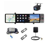 EIOLWJIEO Telecamera per auto DVR 1080P HD Specchietto retrovisore Telecamera per auto Monitoraggio parcheggio 24 ore su 24 3 Per canali 12 DVR per 4+64G 4G