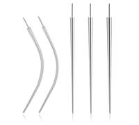 EIR 5 PCS Piercing in Acciaio Inox,14 G, 16 g, 18 g, 20 g,Strumento Assistente Senza Filettatura,Ago Cannula Piercing,Avvitamento Curvo,Inseritore Piercing,Kit di Stretching