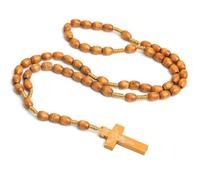 EIR Croce di San Francesco d'Assisi Collana,Vintage in legno Gesù Figura Croce Ciondolo Ornamento Cristiano,Collana Rosario Uomo,Rosario Donna Collana