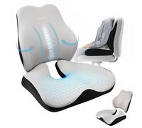Eirolace Cuscino per seduta e schienale, cuscino ortopedico per alleviare la pressione per il coccige, cuscino ergonomico per coccige, memory foam per ufficio e auto