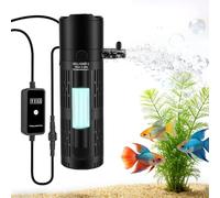 Eirolace Filtro Acquario Interno 1200L/H con Sterilizzatore UV e Timer, Flusso d'Acqua Regolabile, 18W Filtro per Acquario Silenzioso, Acquario all'Interno Pompa Filtro per Acquari 150-500L