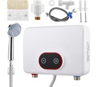 Eirolace Scaldacqua istantanea elettrico da 5,5 kW, 220 V, con display digitale e modalità di alimentazione a 3 livelli, IPX4 30-52 ℃ per doccia, cucina e giardino con pioggia