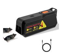 Eirolace Trappola elettrica per topi e ratti da 1800 V, uccide istantaneamente, lotta umana per roditori per interni, design senza contatto con alimentazione USB, per casa, cucina, ufficio