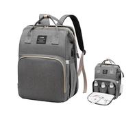 Eirolace Zaino per pannolini per bambini, 35 l, grande capacità, borsa per la maternità, borsa da viaggio con culla portatile, borse per pannolini multifunzione con stazioni pop up e zanzariere per
