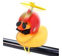 EIROVYA Campanello per Bicicletta per Anatra, Campanello per Bicicletta per Bambino, Decorazioni per Bici D'Anatra,Giallo Anatra con Casco per Bambini, Adolescenti e Adulti, Uomo di Ferro, 1 pezzo